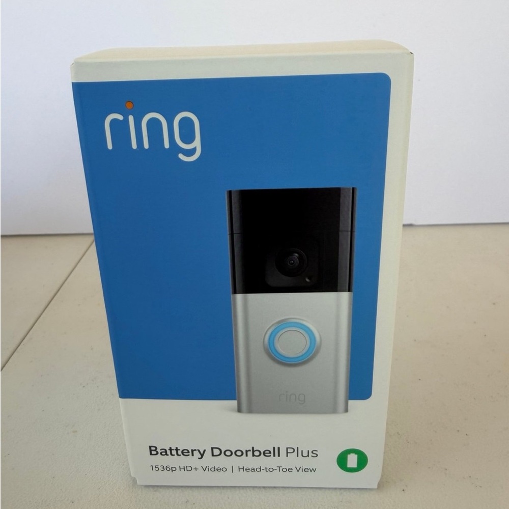 Ring Doorbell Packaging Box - White with Blue Accents